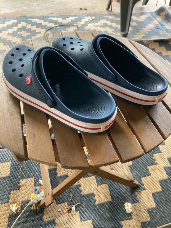 CROCS Kids Navy Clog with White and Red Trim main image 6